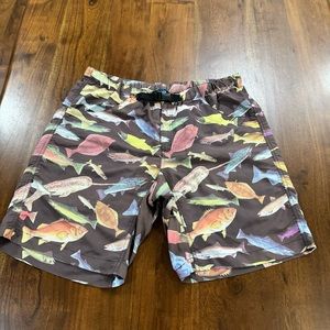 Kavu Big Eddy Shorts Fish Fishing Novelty Pattern Size Medium